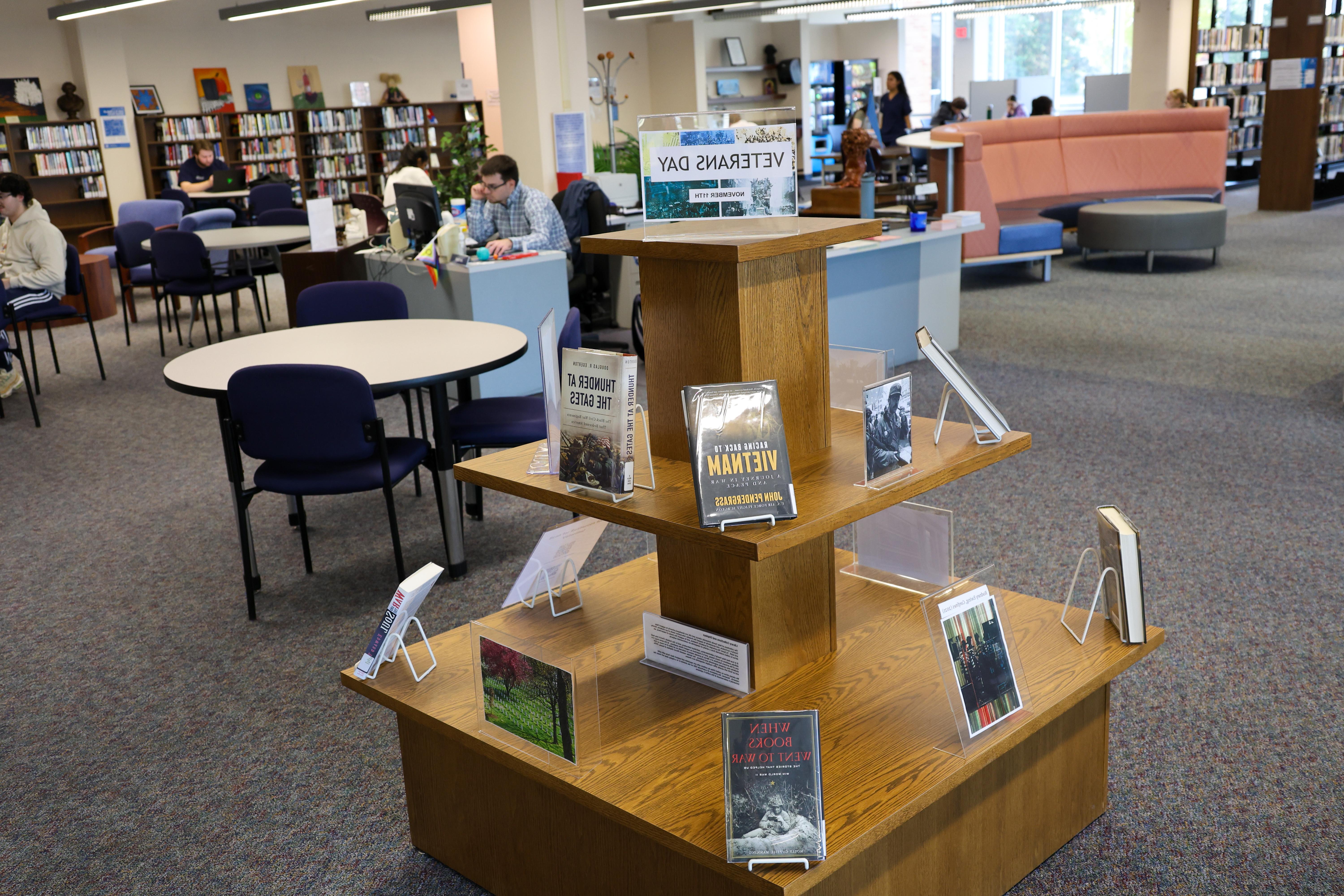 Library Veterans Day display